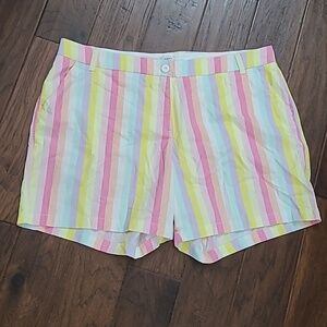 Crown & Ivy Pastel Colored Vertically Striped Caroline Shorts size 20W